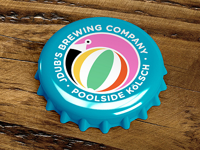 Poolside Kölsch beach beachball beer bottle bottlecap brewery flamingo florida kolsch pool