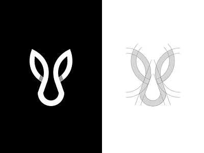 Rabbit bunny golden ratio icon logo logogram logos monogram monoline pictogram rabbit