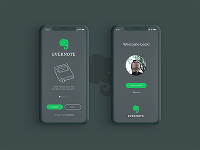 Daily UI #001 daily dark theme evernote sign up ui