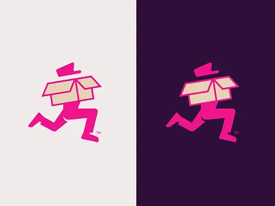 CH Delivery box cap captain delivery hat hero human logo man package run service