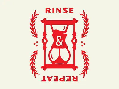 Rinse / Repeat coffee hourglass illustration