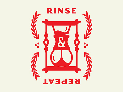 Rinse / Repeat coffee hourglass illustration