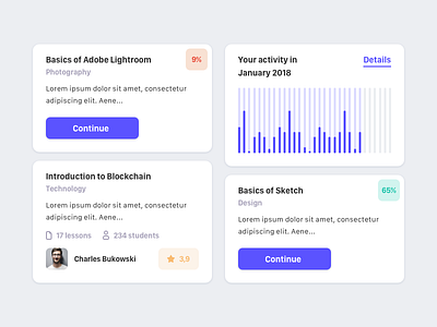 Cards cards stats ui ux web