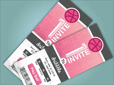 2 Dribbble Ticket Invites dribbble invite ticket