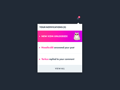 Notifications drop down menu notifications ui