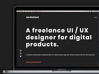 New Portfolio Site announcement black dark desktop freelance portfolio ui designer web webesign