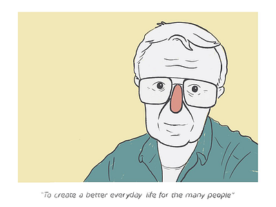 Ingvar Kamprad digital painting dribbble ikea illustration ingvar kamprad ripingvar shot