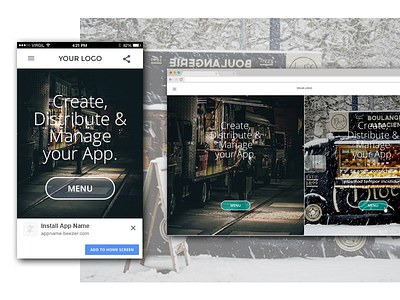 PWA Shot pwa responsive street food template van web