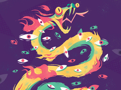 Boitatá design folk illustration