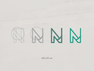 Platanus "N" brand grid letra logo logotype tipografia typography
