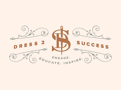 Dress 2 Success logo design fancy fashion logo monogram word mark