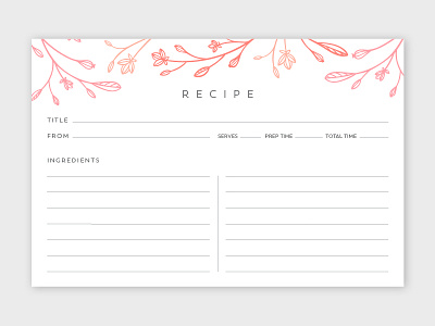 Recipe Card erin waineo layout michigan pink recipe recipe card simple traverse city