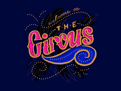 Welcome to the Circus blue circus pink type typography