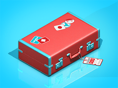 TLC Luggage 3d isometric luggage trip