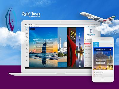 Retaj Tours Website Design Mockup dubai tour mobile website mockup modern website tour package tour website travel website ui design ux design web design website website design