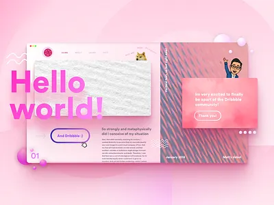 Dribbble Debut debut design concept doge dropshadow web weird