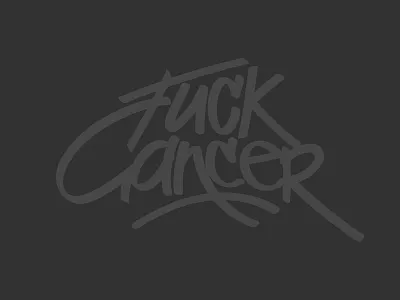 fuck cancer typography cancer handwritten lettering script type typography vector