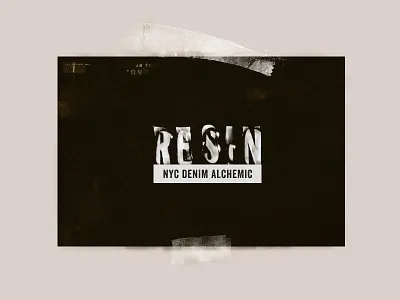 Resin Denim - Handmade Typographic Logo brand branding custom font denim design drip glue liquid logo new york resin typeface design