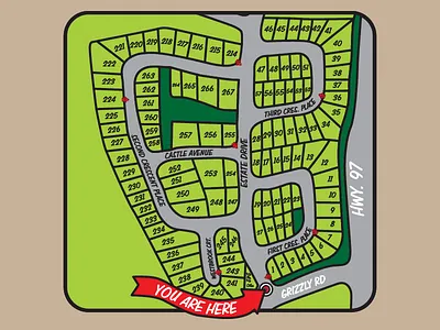 Berkley Estates Map Sign map retro sign signage signwriting vintage wayfinding