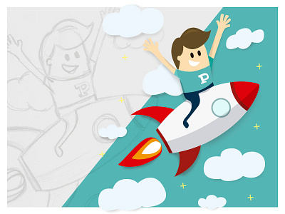 To the moon and back! illustration illustrator ui website