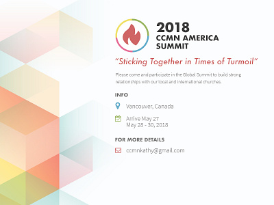 2018 CCMN America Summit invitation poster