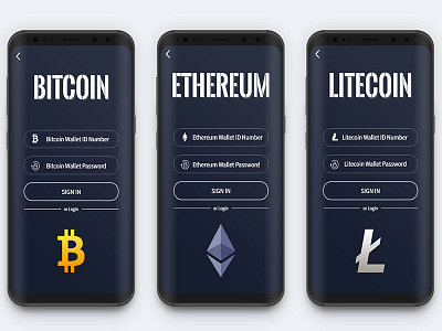 Bytecoin Wallet App UI Design (Login Page) bitcoin bytecoin bytecoin app ethereum gwindor litecoin