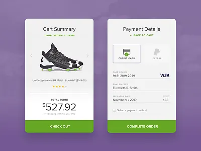 Daily UI #002 - Checkout cart checkout credit card daily ui shopping ui ui design ux visa