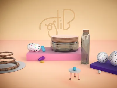 First try in Adobe Dimension 3d adobedimensioncc artdirection dimension set