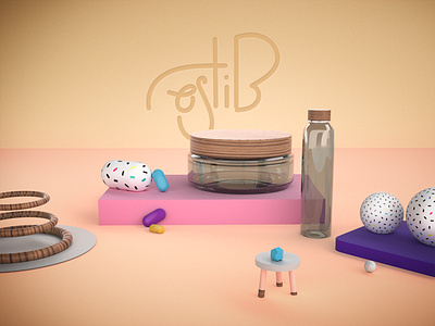 First try in Adobe Dimension 3d adobedimensioncc artdirection dimension set