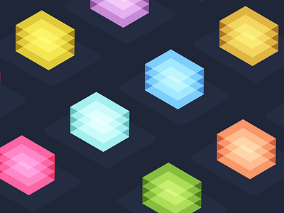 Isometric Data Boxes 3d box colorful cube dark isometric