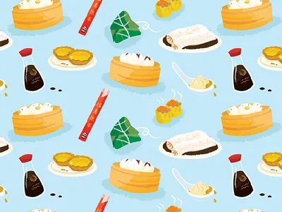 The heart wants dimsum art asia chinese color dimsum food illustration sketch vector yummy