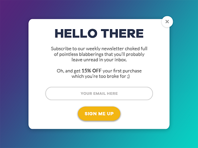 Newsletter Subscription Popup competition flat design front end design fullstory material design newsletter playoff popup rage subscribe subscription ui design