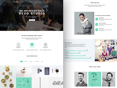 Revo Studio - One Page PSD Template (themeforest.net) creative design dribbble hd landing modern nice one page psd