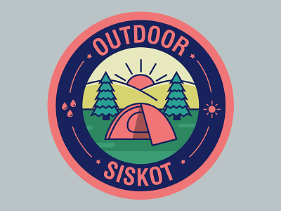 Outdoor Sister patch badge illustration outdoors patch tent