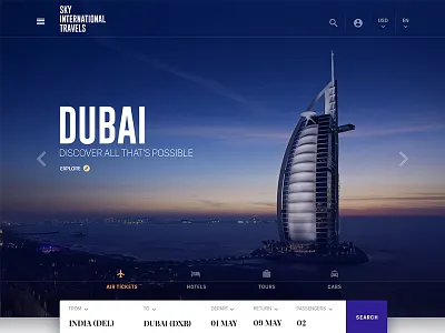 Travel Website Homepage design flat homepage illustration minimal typography ui ux web website