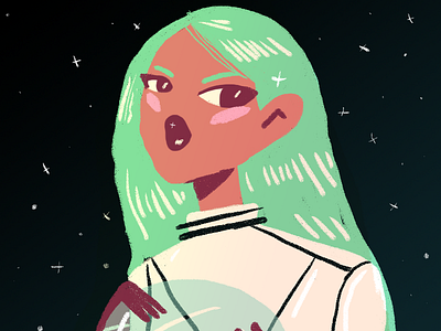 Tara Mcpherson Tribute drawing flat girl illustration mcpherson sketch space spacegirl tara tribute