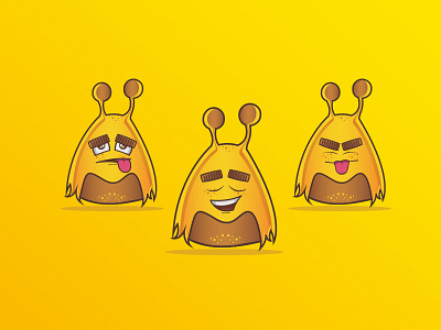 Cute Monster chat cute design emoji lovable set shot stickers yellow