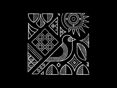 Bird animal avian bird bird is the word black and white geometric pattern logo nature pattern surfin bird