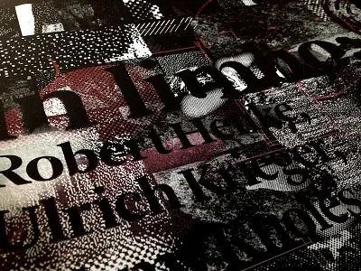 In limbo: Robert Henke, Ulrich Krieger and Amy Knoles calarts poster redcat screen print silkscreen