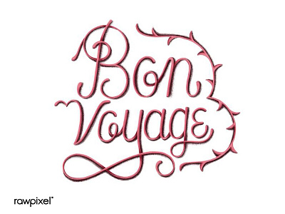 Bon Voyage calligraphy graphic handwriting typography vector