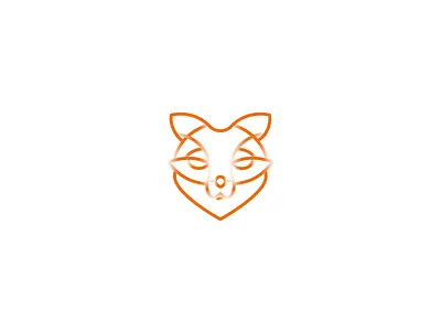 Sly old fox art fox graphic line logo vector