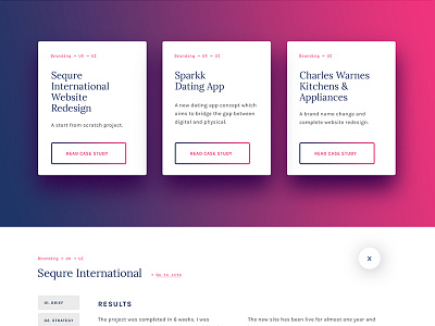 Case Study design gradient. case study portfolio ui website