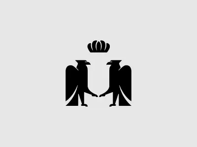 Eagle Identity 03 crown eagle logo mirroring shield