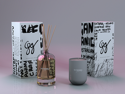 Packaging and Product Design Mock-up 3d bw candle diffuser packaging render