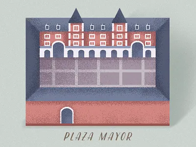 Plaza Mayor, Madrid. españa heritage iconic illustration madrid spain square