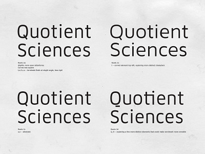 Quotient Sciences – Process bespoke branding hand drawn identity logo logotype science type typography