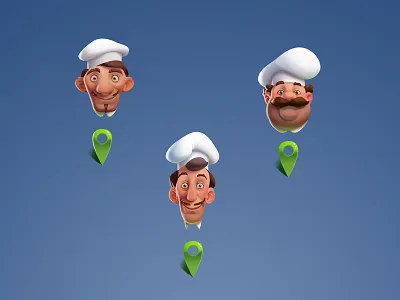 Chefs head art character chef illustration