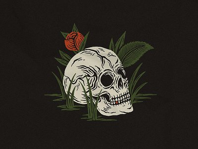 Humpday branding design flower hand drawn illustration life skull