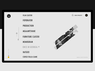 portfolio design concept agency grey inspiration landing menu minimal overlay portfolio scroll ui ux work
