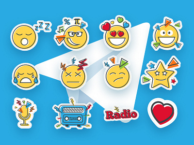 Stickers for Telegram cool emotion love radio sad sleep smart smile stickers telegram
